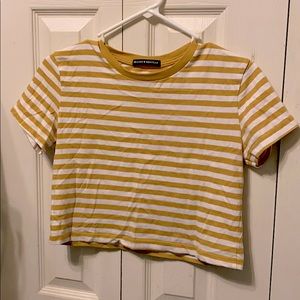 Brandy Melville Yellow striped Crop top